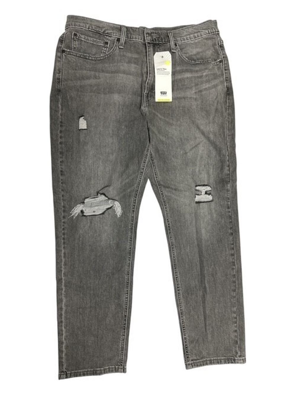 Levi's Mens 36x29 Jeans Gray 531 Athletic Slim Hip to Ankle Distressed Stretch